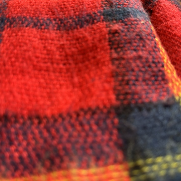 Red Plaid Blanket Scarf Wrap - Picture 9 of 9